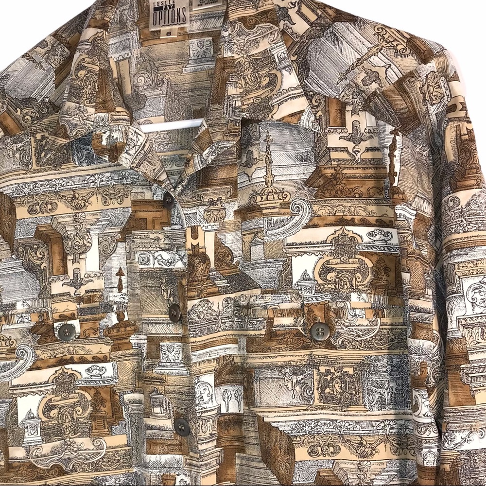 Greco Roman Print Long Tunic Shirt - Picture 3 of 10